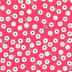 Pink Daisies and Leaves - Flower And Dot